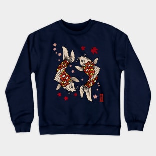 Japanese Koi Fish Sakura Zen Crewneck Sweatshirt